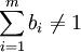 \sum_{i=1}^mb_i\ne1