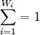 \sum_{i=1}^{W_i}=1