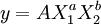 y=AX^a_1X^b_2