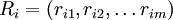 R_i=(r_{i1},r_{i2},\ldots r_{im})