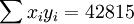 \sum x_i y_i=42815