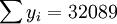 \sum y_i=32089