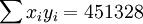 \sum x_iy_i=451328