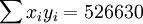 \sum x_i y_i=526630