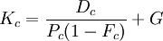 K_c=\frac{D_c}{P_c(1-F_c)}+G