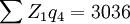 \sum Z_1q_4=3036