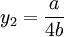 y_2=\frac{a}{4b}