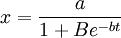 x=\frac{a}{1+Be^{-bt}}