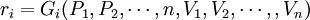 r_i=G_i(P_1,P_2,\cdots,n,V_1,V_2,\cdots,,V_n)
