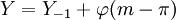 Y=Y_{-1}+\varphi(m-\pi)