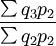 \frac{\sum q_3p_2}{\sum q_2p_2}