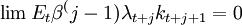 \lim E_t\beta^(j-1)\lambda_{t+j}k_{t+j+1}=0