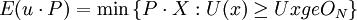 E(u\cdot P)=\min\left\{P\cdot X:U(x)\ge U xgeO_N\right\}