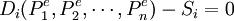 D_i(P^e_1,P^e_2,\cdots,P^e_n)-S_i=0