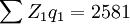 \sum Z_1q_1=2581