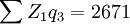 \sum Z_1q_3=2671
