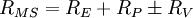 R_{MS}=R_E+R_P\pm{R_V}