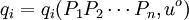 q_i=q_i(P_1P_2\cdots P_n,u^o)