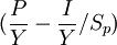 (\frac{P}{Y}-\frac{I}{Y}/S_p)