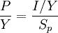 \frac{P}{Y}=\frac{I/Y}{S_p}