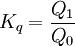 K_q=\frac{Q_1}{Q_0}