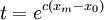 t=e^{c(x_m-x_0)}