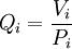 Q_i=\frac{V_i}{P_i}