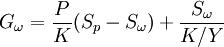 G_\omega=\frac{P}{K}(S_p-S_\omega)+\frac{S_\omega}{K/Y}