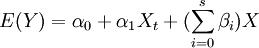 E(Y)=\alpha_0+\alpha_1X_t+(\sum_{i=0}^s\beta_i)X