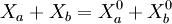 X_a+X_b=X_a^0+X_b^0