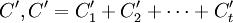 C^\prime,C^\prime=C^\prime_1+C^\prime_2+\cdots+C^\prime_t